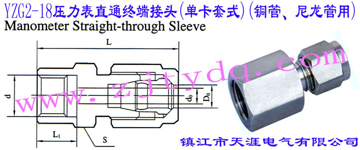 YZG2-18ֱͨK˽^(οʽ)(~)Manometer Straight-through Sleeve